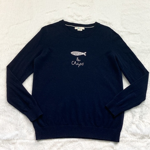 Like New Navy Blue Boden Estella Fish 